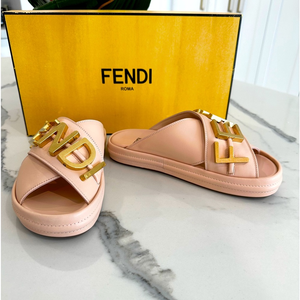Fendi Fendigraphy Logo Slide Sandals - Picture 3 of 9